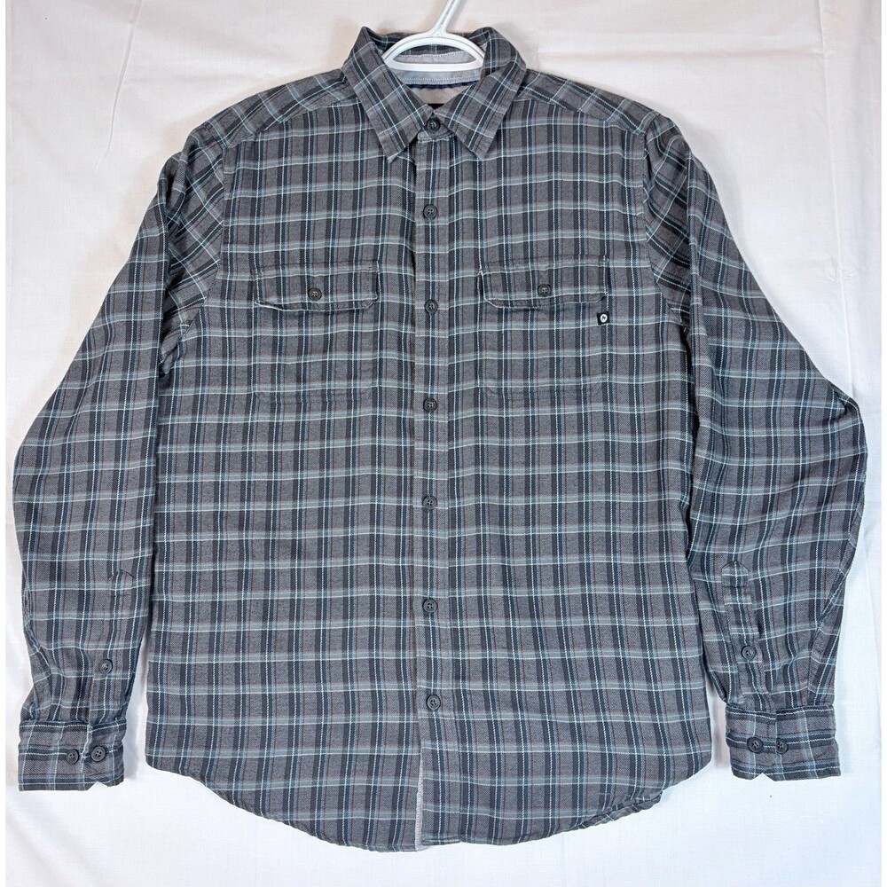 Marmot Flannel Shirt L/S Grey Plaid Men’s Medium EUC Outdoors Fall